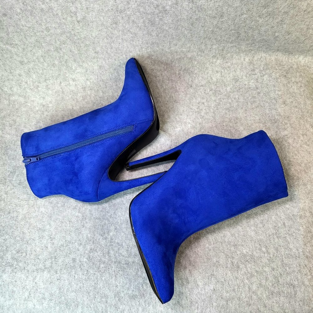 So Me Tatey Blue Ankle Boot With 4.5 Heel Size 7 - Picture 8 of 9